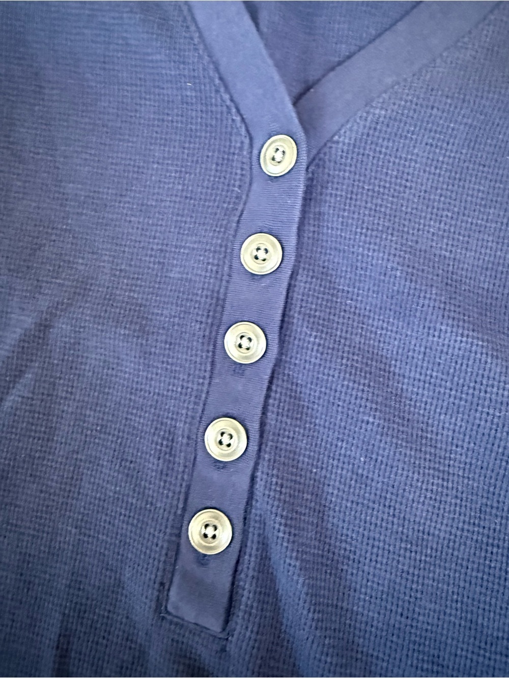 Caslon Navy Blue V-Neck Button Pullover - Picture 4 of 7